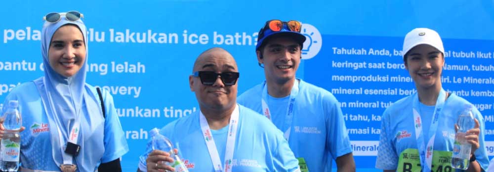 Sejumlah Atlit dan Artis Akui Dapatkan Pengalaman Kesegaran Yang Berbeda Bersama Le Minerale di Ajang Jakarta Marathon 2023