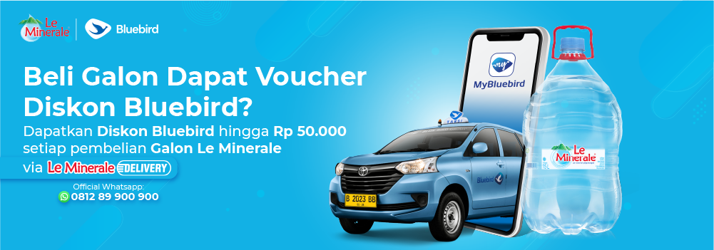Beli Galon Dapat Voucher Diskon Bluebird?